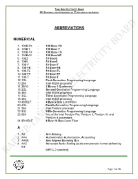 Abbreviations Numerical A