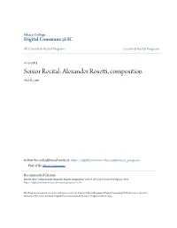 Alexander Rosetti, Composition Alex Rosetti