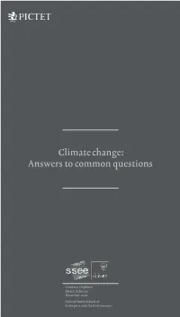 Climate Change: Answers to Common Questions