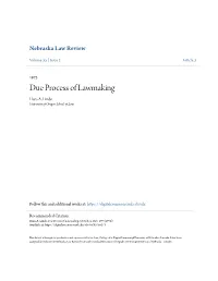 Due Process of Lawmaking Hans A