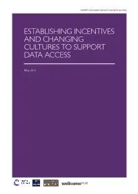 Establishing Incentives and Changing Cultures to Support Data Access