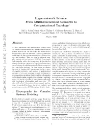 Hypernetwork Science: from Multidimensional Networks to Computational Topology∗