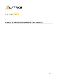 Machxo2 LPDDR SDRAM Controller IP Core User's Guide