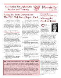 Newsletter Studies and Training Spring 2003