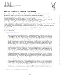 The Functional Roles of Mammals in Ecosystems