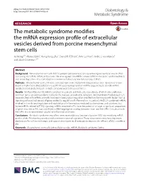 The Metabolic Syndrome Modifies the Mrna Expression Profile Of