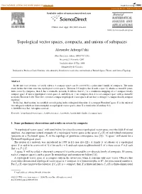 Topological Vector Spaces, Compacta, and Unions of Subspaces