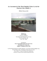 An Assessment of the Most Suitable Water Levels for Osoyoos Lake (Study 1)