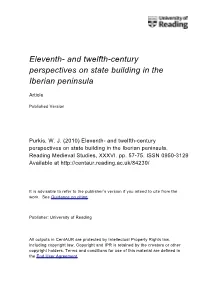 And Twelfth-Century Perspectives on State Building in the Iberian Peninsula