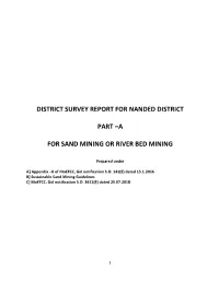 District Survey Report for Nanded District Part –A For