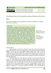 Fish Biodiversity in the Swamp Ecosystem of Barumun River Area