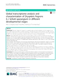 Global Transcriptome Analysis and Characterization of Dryopteris Fragrans