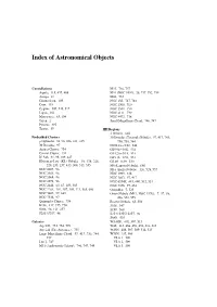 Index of Astronomical Objects