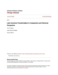 Latin American Presidentialism in Comparative and Historical Perspective