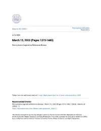 March 15, 2003 (Pages 1315-1440)