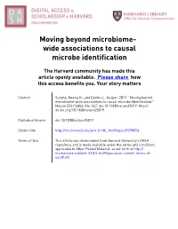 Moving Beyond Microbiome-Wide Associations to Causal Microbe Identification.” Nature 552 (7684): 244-247