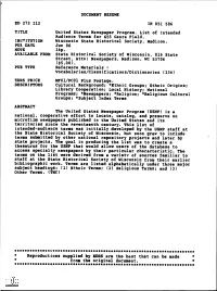 United States Newspaper Program. List of Intended Audience Terms for 655 Genre Field