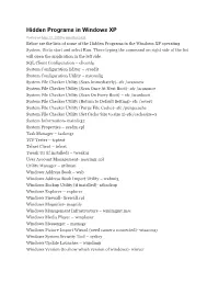 Hidden Programs in Windows XP