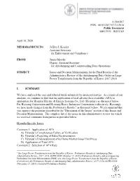 JKD/JAD April 14, 2020 MEMORANDUM TO
