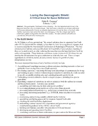 Losing the Geomagnetic Shield: a Critical Issue for Space Settlement Philip K