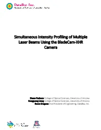 Simultaneous Intensity Profiling of Multiple Laser Beams Using the Bladecam-XHR Camera