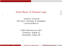 Some Basics of Classical Logic