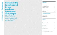 Sustainability Is Embedded in Our Products, Operations and People
