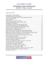 TEACHER's GUIDE All Primary Source Documents