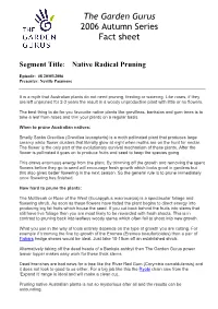The Garden Gurus 2006 Autumn Series Fact Sheet