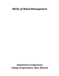 Mcqs of Weed Management