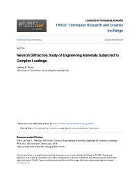 Neutron Diffraction Study of Engineering Materials Subjected to Complex Loadings
