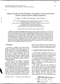 Origin of Basalts from the Marquesas Archipelago (South Central Pacific Ocean) : Isotope and Trace Element Constraints
