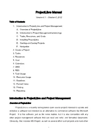 Projectlibre Manual