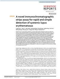 A Novel Immunochromatographic Strips Assay for Rapid and Simple Detection of Systemic Lupus Erythematosus