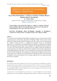 A Village Level Study of Chhatna Block in Bankura District, West Bengal PJAEE, 18(1) (2021)