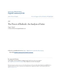 An Analysis of Satire Megan Leboeuf University of Rhode Island, Meganleb@Yahoo.Com