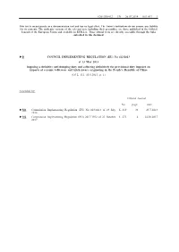 B COUNCIL IMPLEMENTING REGULATION (EU) No