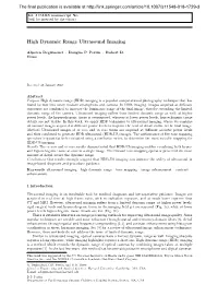 High Dynamic Range Ultrasound Imaging