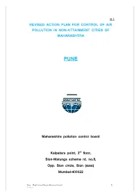 Revised Action Plan for Control of Air Pollution in Non-Attainment Cities of Maharashtra