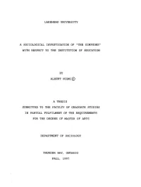 Submitted to the Faculty of Graduate Studies