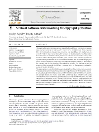 A Robust Software Watermarking for Copyright Protection