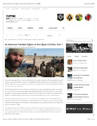 An American Freedom Fighter in the Libyan Civil War: Part 1 | SOFREP 9/19/12 12:05 PM