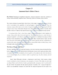 Chapter 23 Immanuel Kant's Ethical Theory