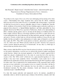 Comments on the Contending Hypotheses About the Origin of Life