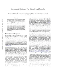Covariance in Physics and Convolutional Neural Networks