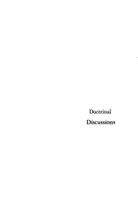 Doctrinal Discussions