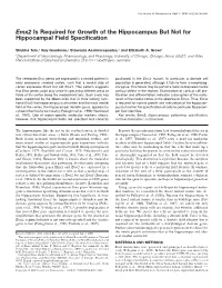 Emx2 Is Required for Growth of the Hippocampus but Not for Hippocampal Field Speciﬁcation