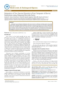 Estimation of Tree Species Diversity in Four Campuses of Roever