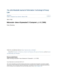 Microcode - Idea Or Expression?, 9 Computer L.J