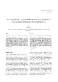 Pohlia Section Cacodon (Mielichhoferiaceae, Bryophyta) with Axillary Bulbils in the Iberian Peninsula